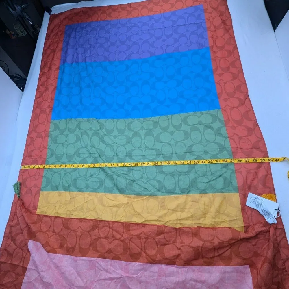 Authentic NWT Color block Signature Sarong Coach Scarf ((RARE))